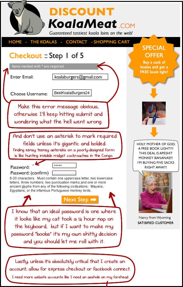 oatmeal shopping cart